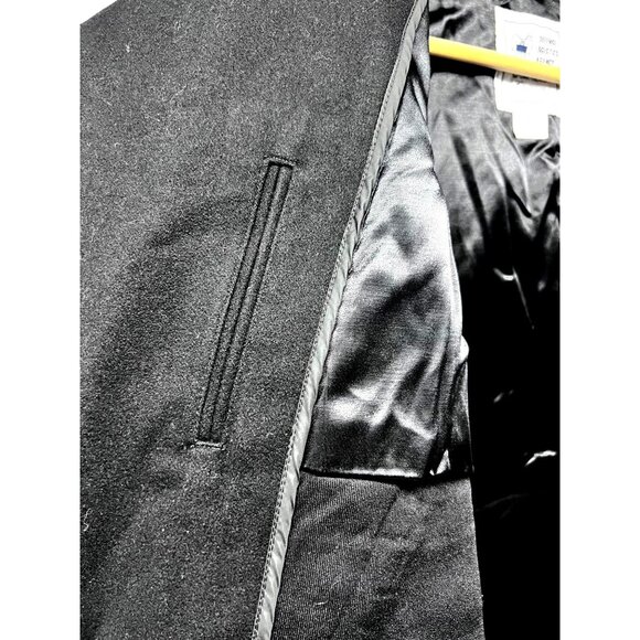 Defense Logistics Military Double Breasted Black Wool Heavy Peacoat 44XL Pockets - Picture 8 of 9